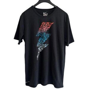 Nike‎ The Nike Tee Dri-Fit Lightning Strike Black Multicolored Men's Size Large